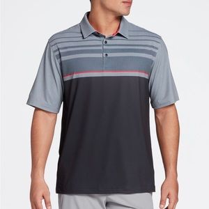 NWT Mens Walter Hagen Herringbone Black Polo Shirt SZ Small